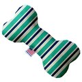 Mirage Pet Products Aquatic Stripes 8 in. Stuffing Free Bone Dog Toy 1267-SFTYBN8